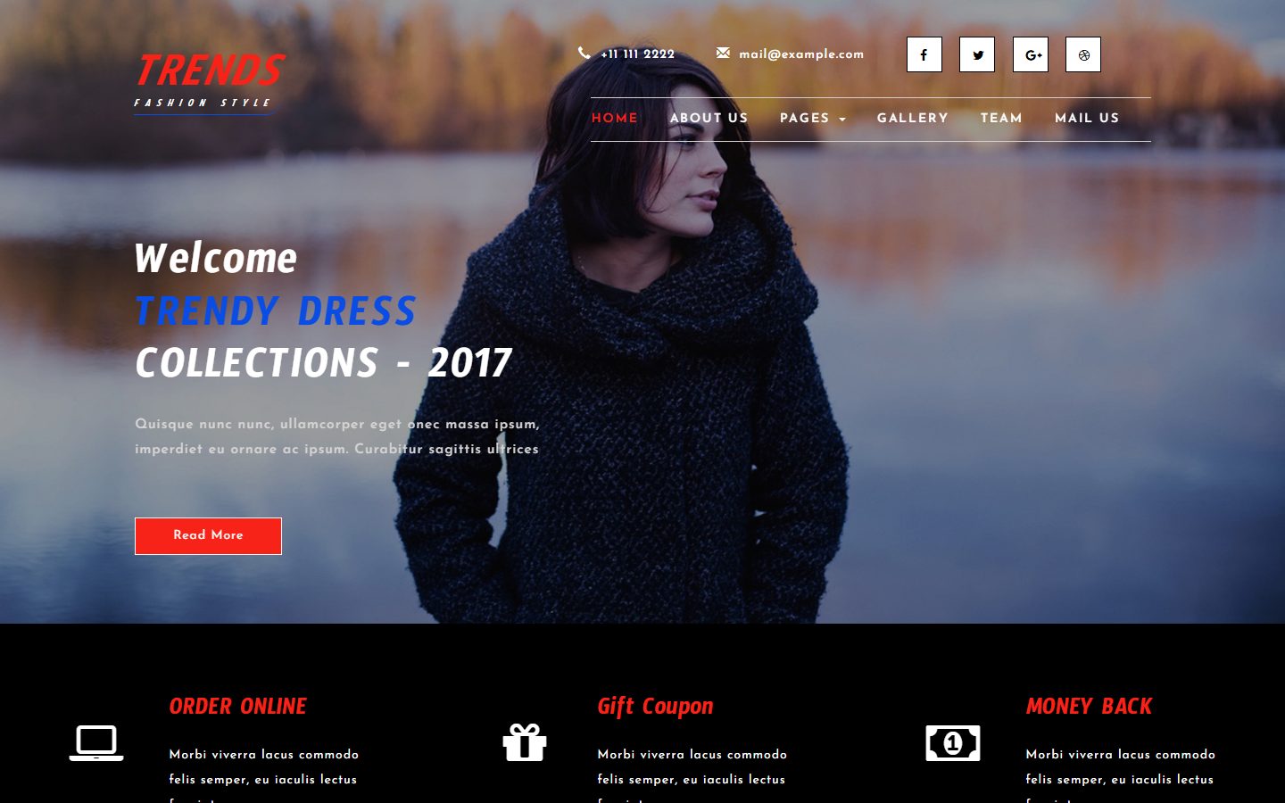 时尚设计展示响应式网页模板
