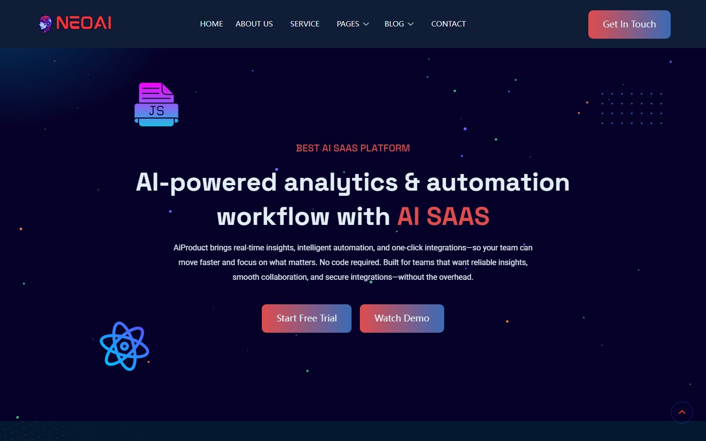 AI-SaaS项目服务网站模板