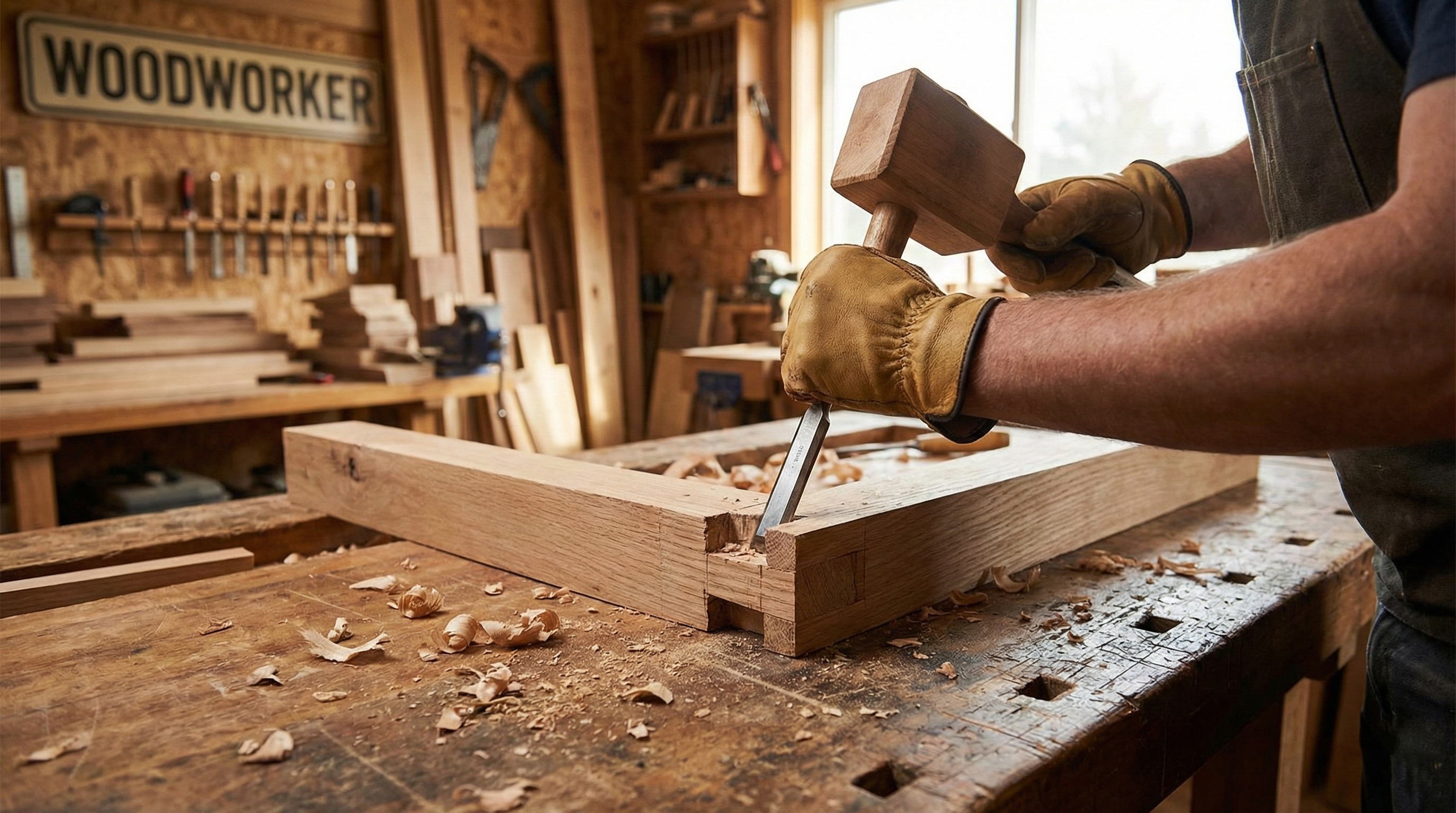Woodworker at work