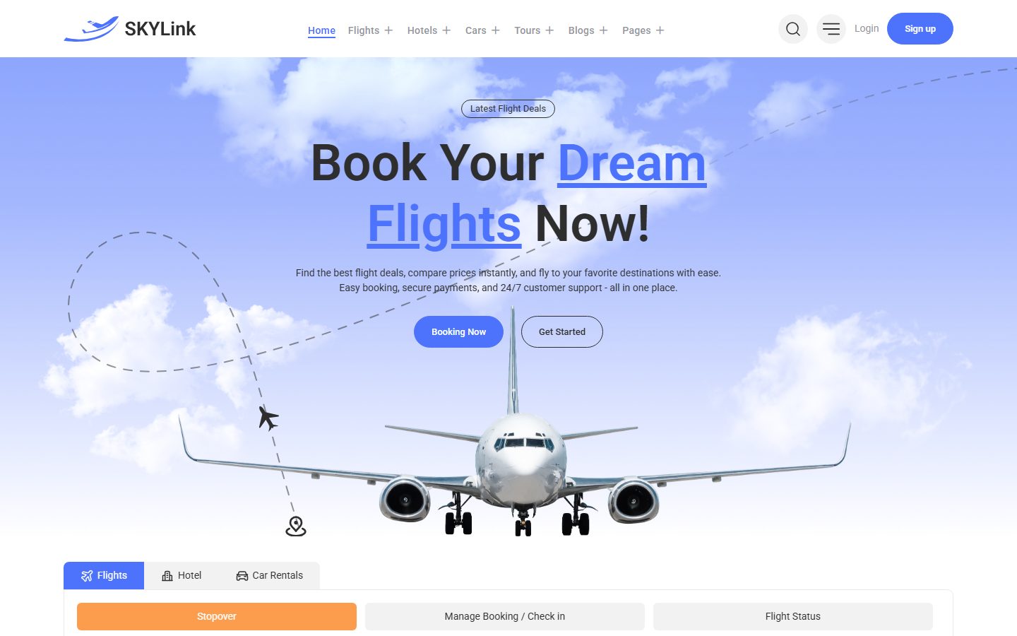 航空旅游综合服务平台网站模板