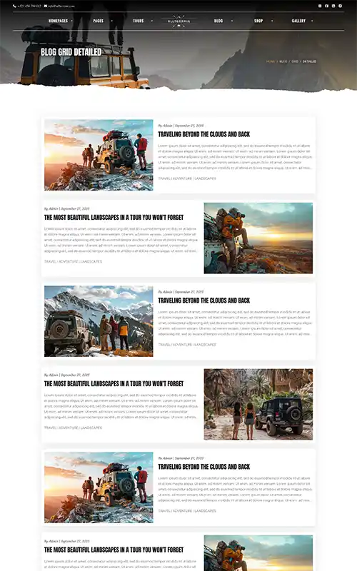 AllTerrain - Blog Grid Detailed