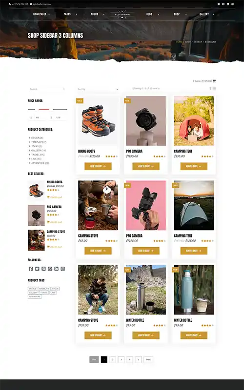 AllTerrain - Shop Sidebar 3 Columns