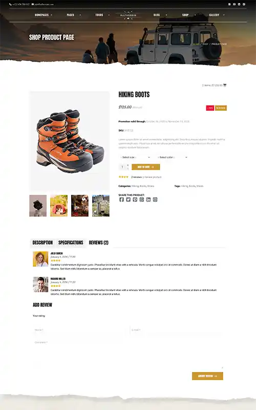 AllTerrain - Shop Product Details