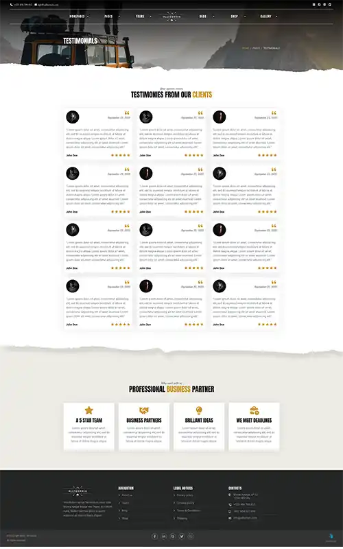 AllTerrain - Testimonials Grid