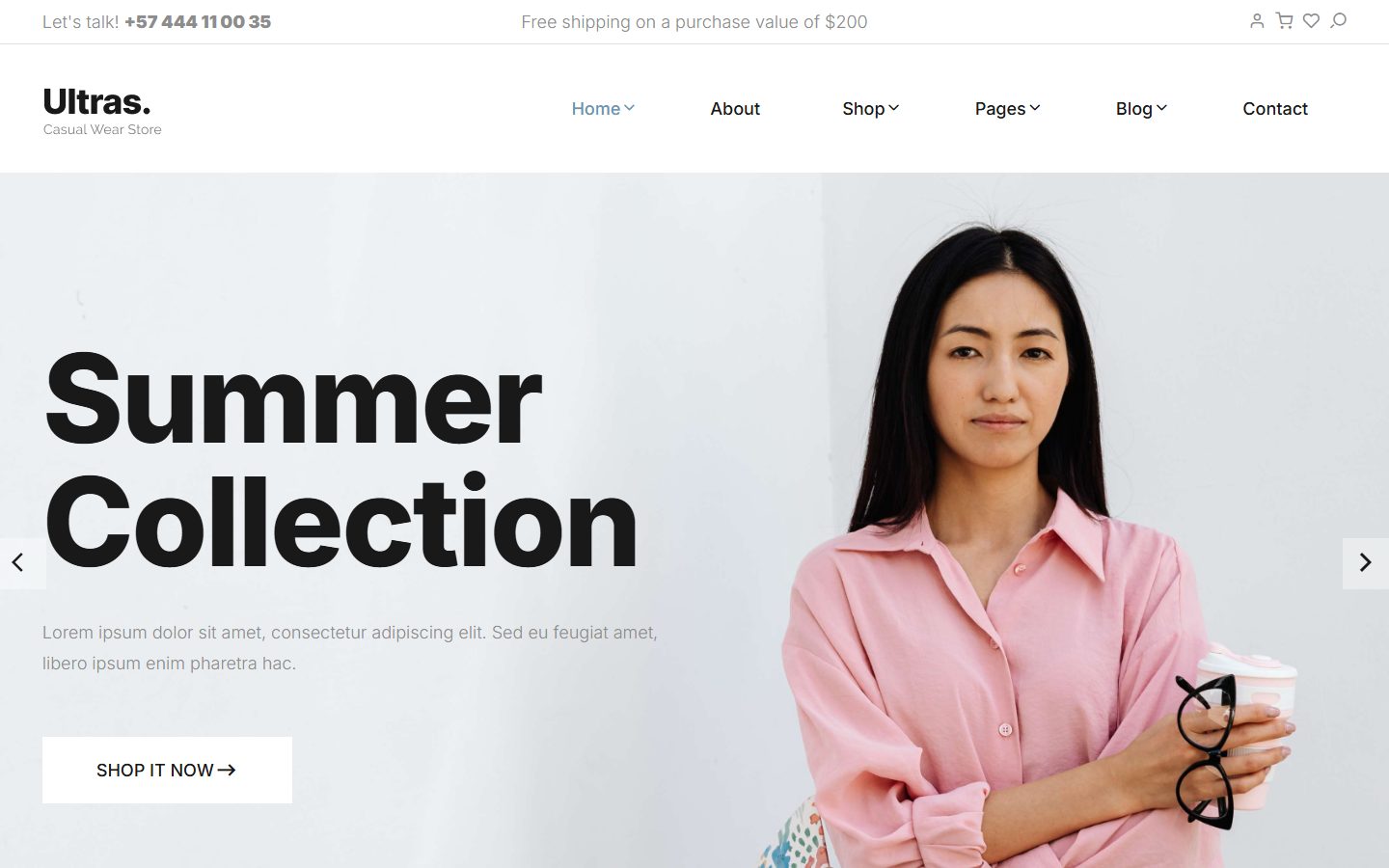 时尚休闲服装网店网站模板