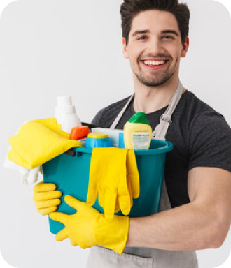 Man with supplies