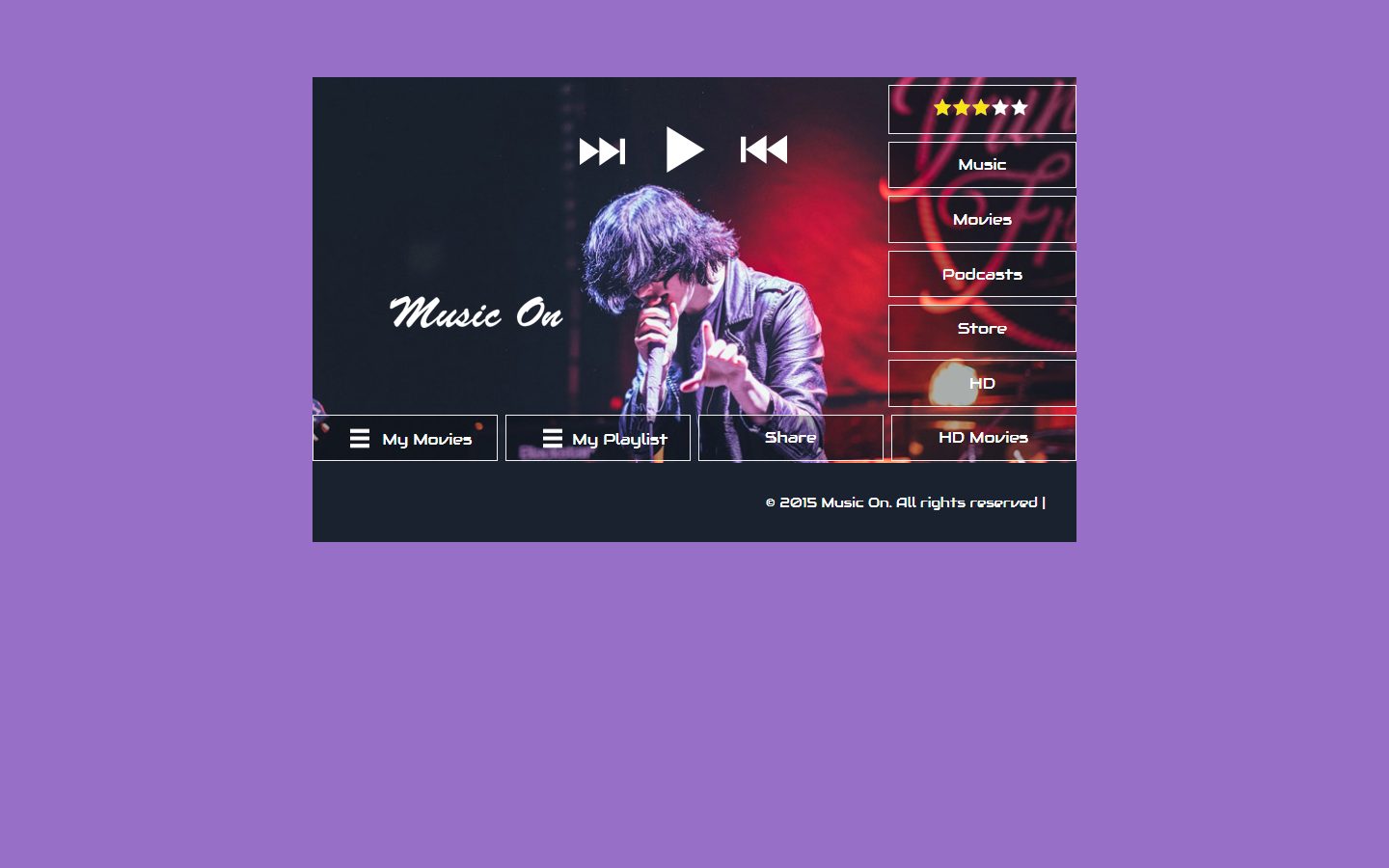 音乐歌曲播放器组件响应式网页模板